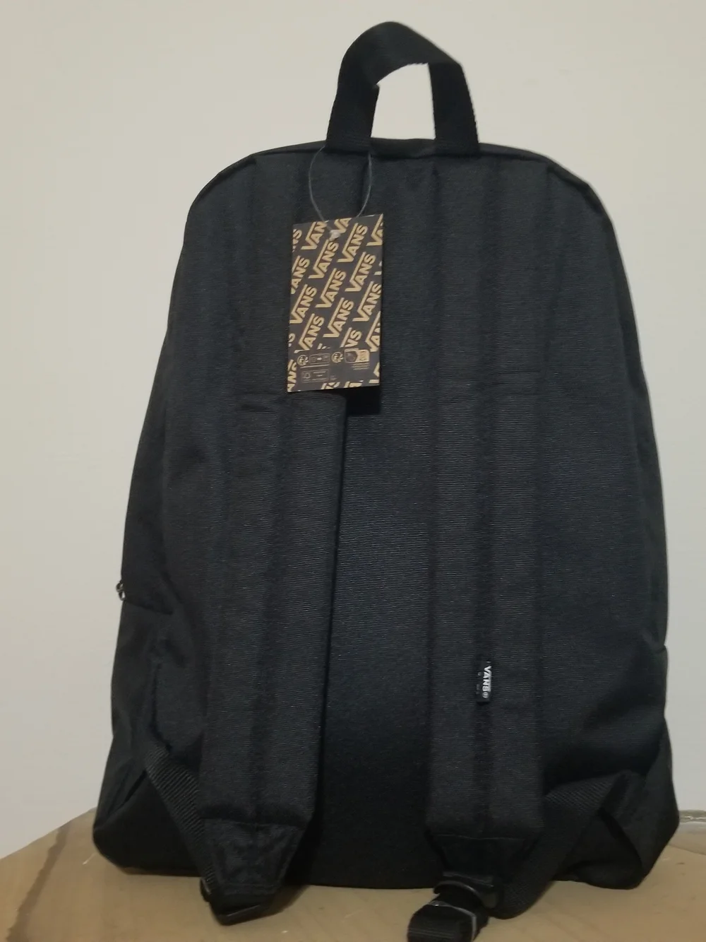 NEW! Vans Black Backpack with White Logo NWT